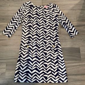 Lily Pulitzer navy and white dress